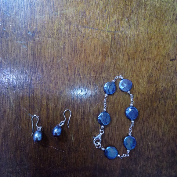 Elegant Blue Pearl Jewelry Set - Picture 7 of 7